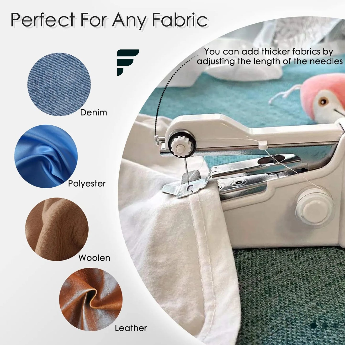 Handheld Sewing Machine, Portable Handy, Mini Needle Cordless Clothes Fabric Sewing Machine, Stapler Sewing Machine for Beginners