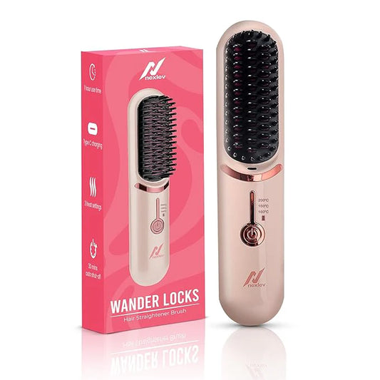 Rechargeable Wireless Hair Straightener Brush